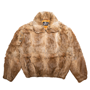 Kashani Men's Natural Rabbit Fur Hooded Bomber Jacket - Dudes Boutique