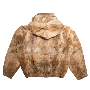 Kashani Men's Natural Rabbit Fur Hooded Bomber Jacket - Dudes Boutique