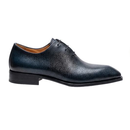 Carrucci Navy Plain Toe Blucher Derby Dress Shoe