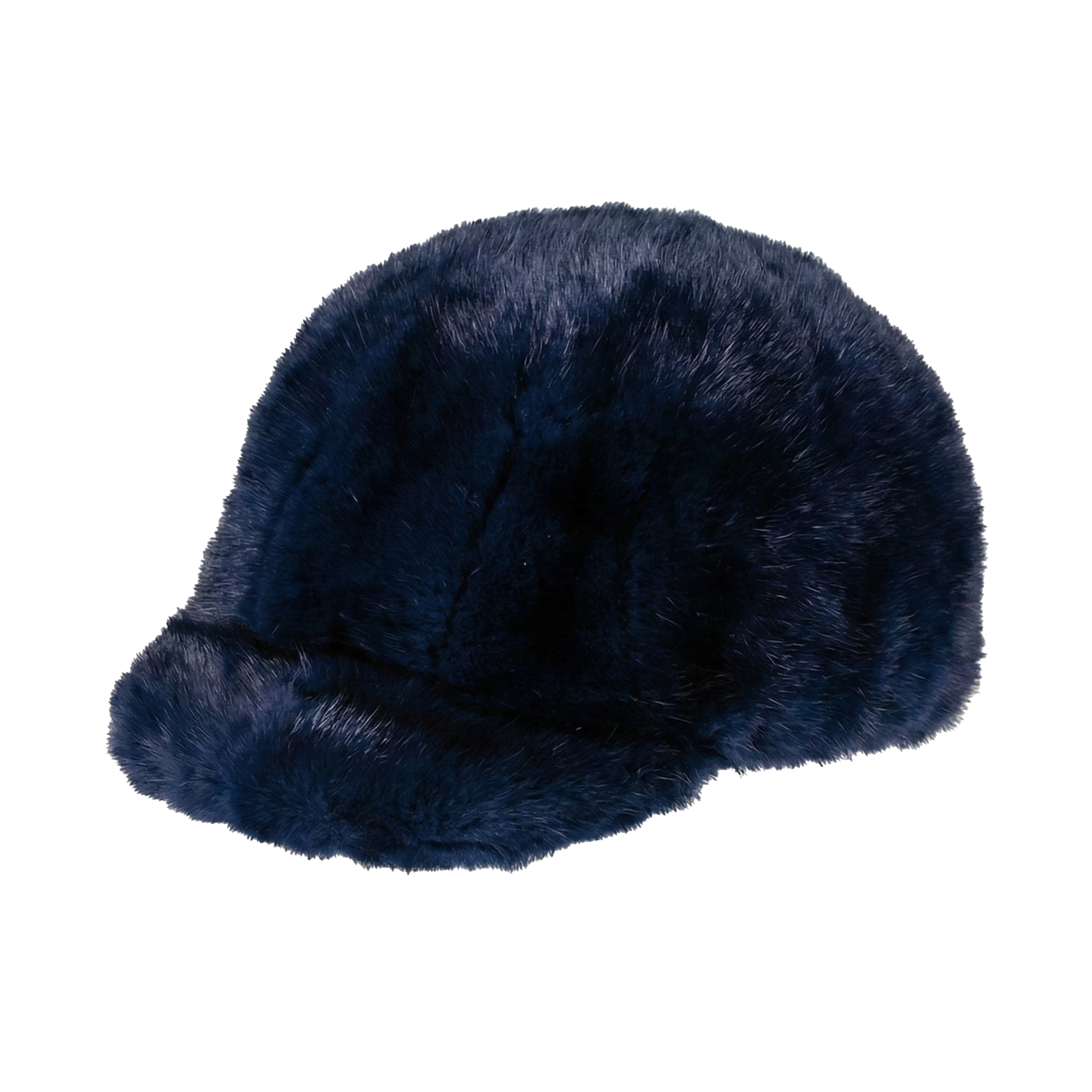 Navy Mink Fur Riding Hat