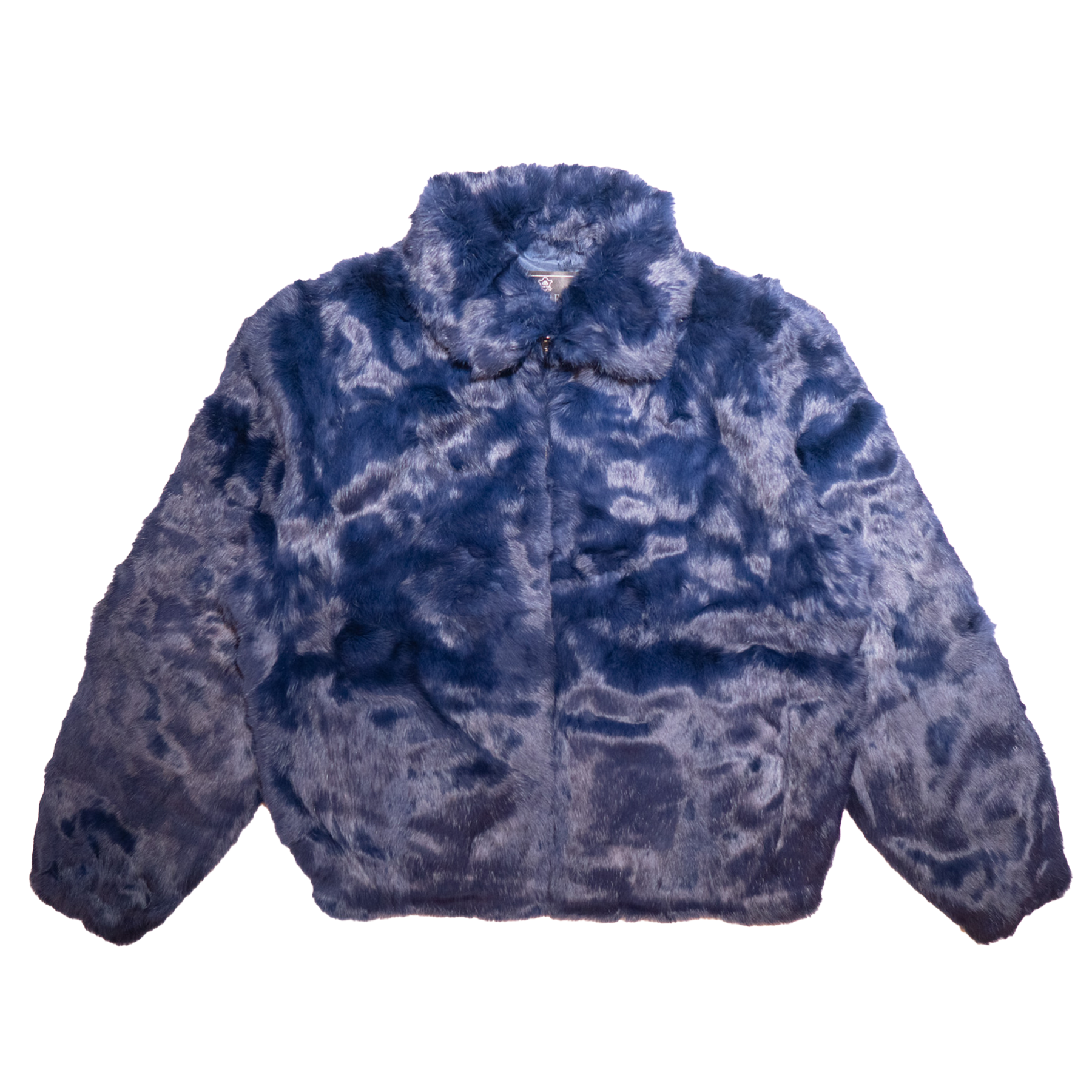 Kashani Men's Navy Blue Rabbit Fur Hooded Bomber Jacket - Dudes Boutique