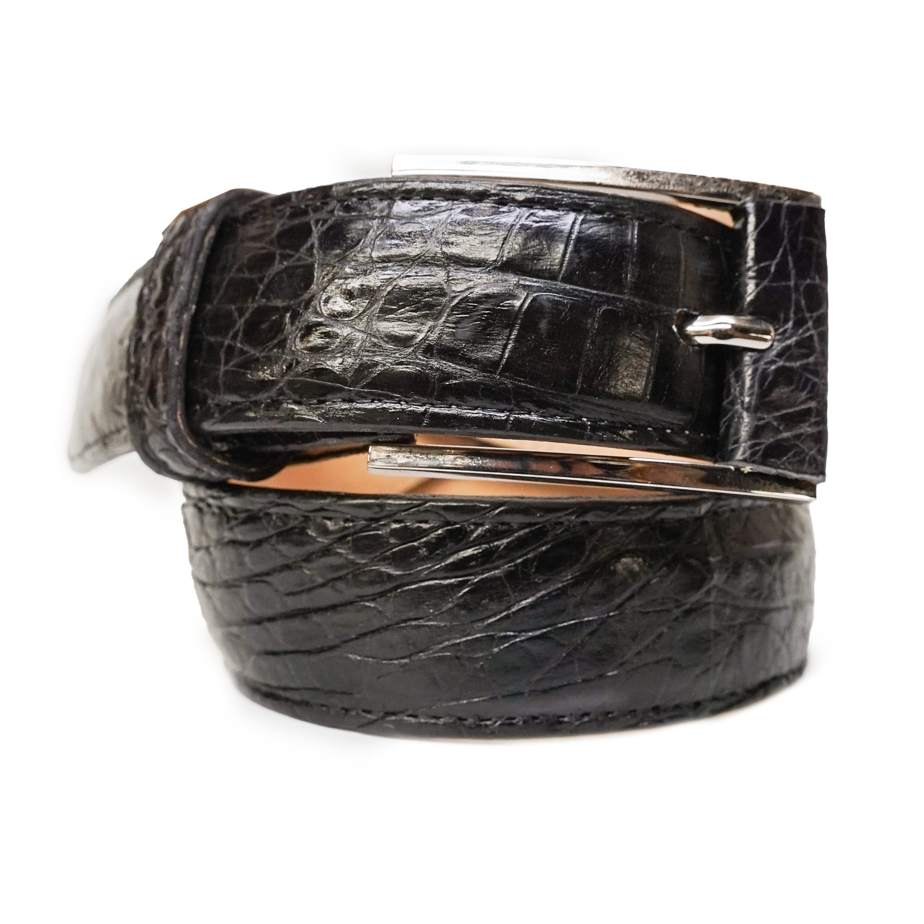 Kashani Black Full Skin Crocodile Belt