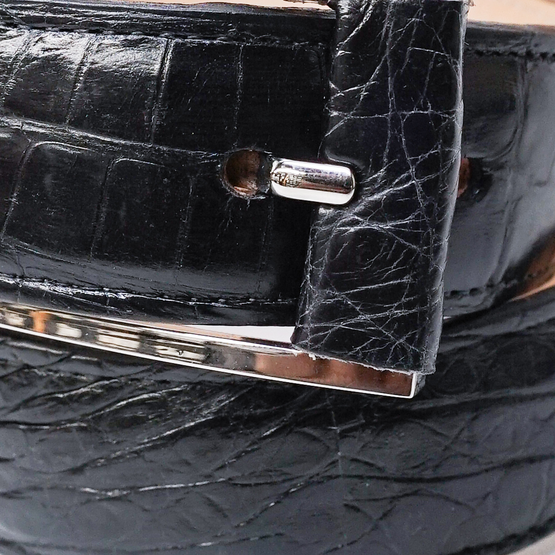 Kashani Black Full Skin Crocodile Belt