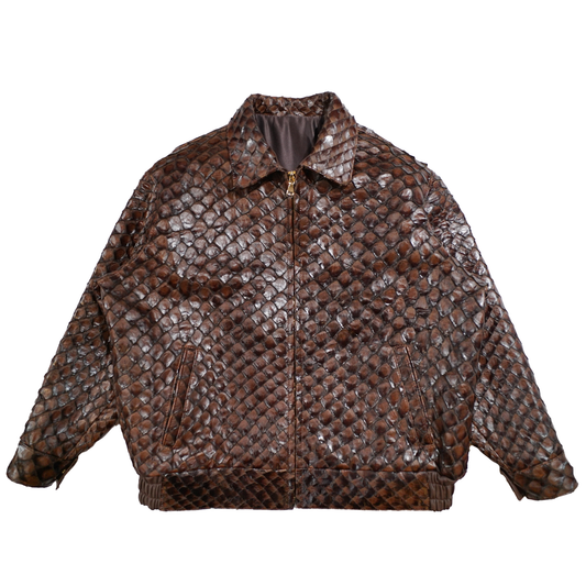 Kashani Brown Genuine Pirarucu Fish Jacket