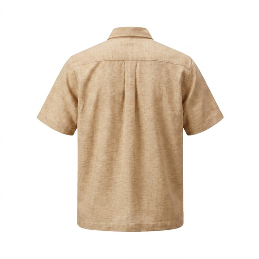 Prestige LUX-425 Oatmeal Linen Shirt & Short Set