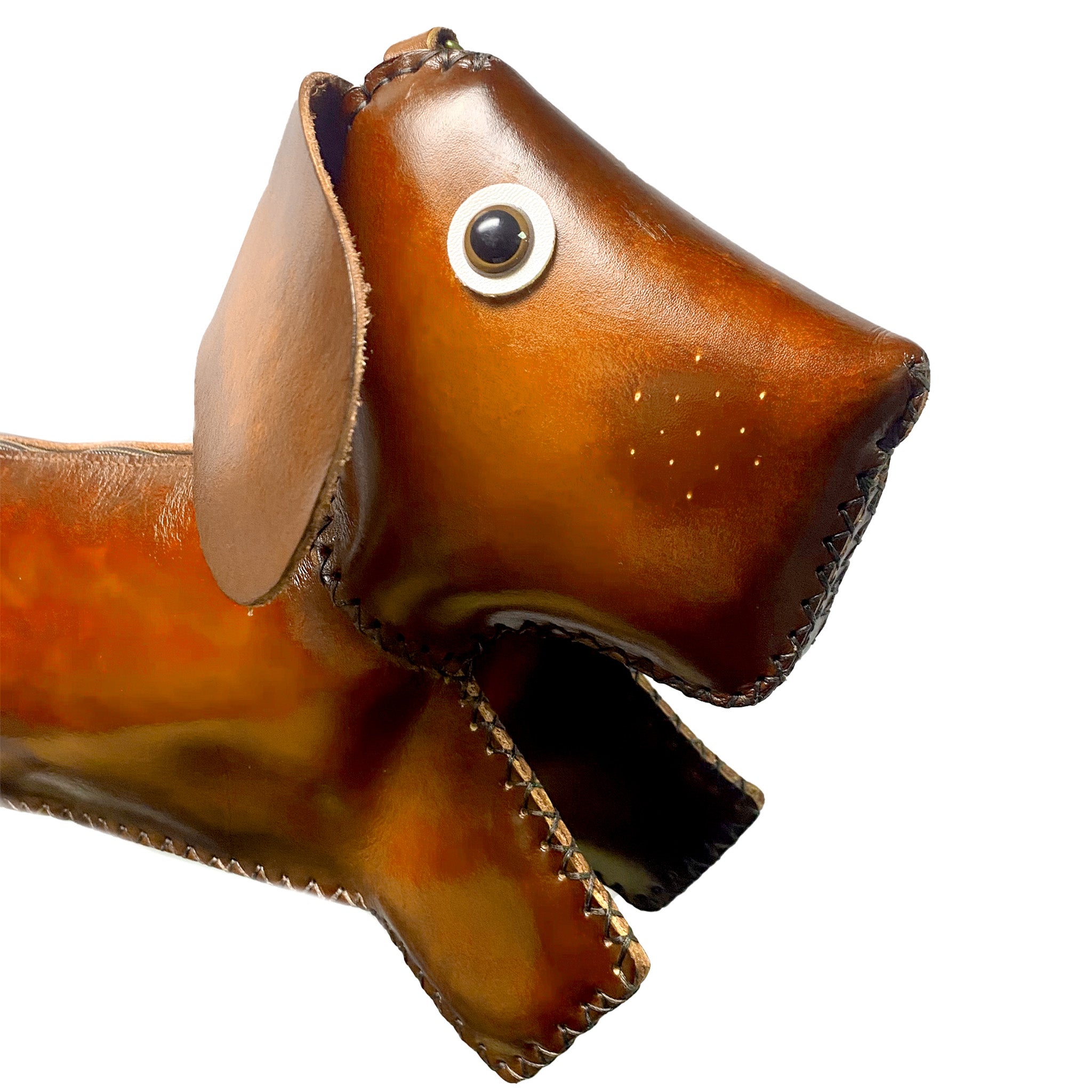 Kashani Handcrafted Leather Chestnut Brown Dachshund Dog Bag