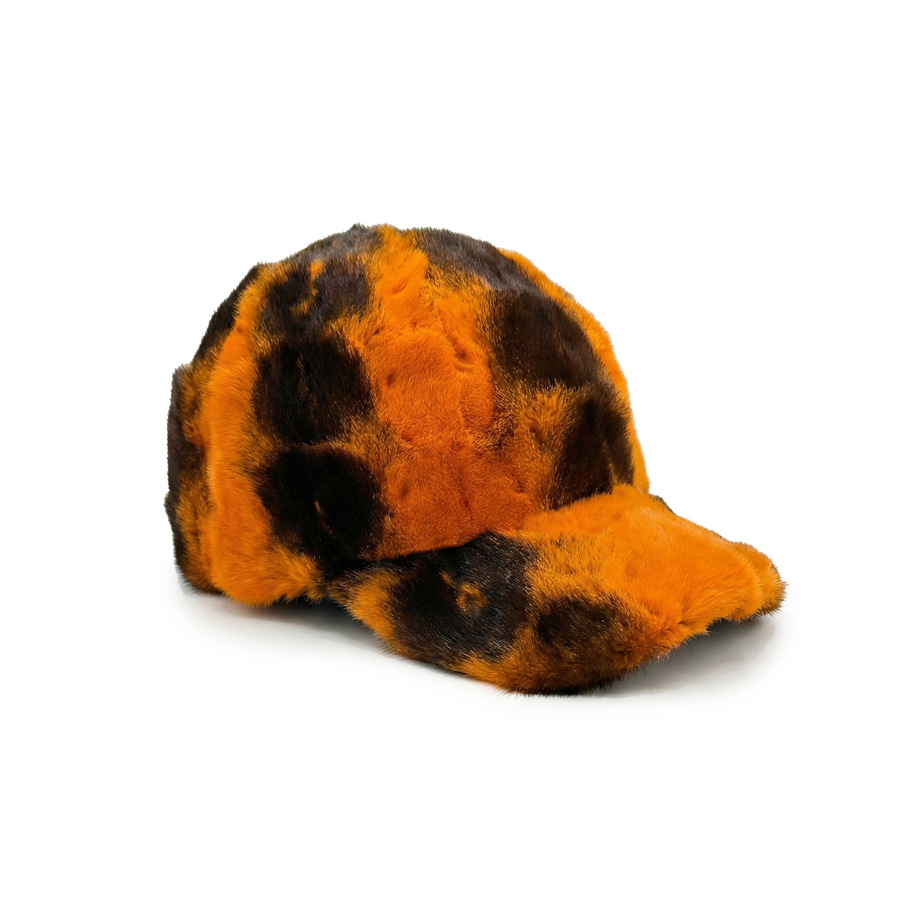 Kashani Orange Cross Mink Baseball Hat