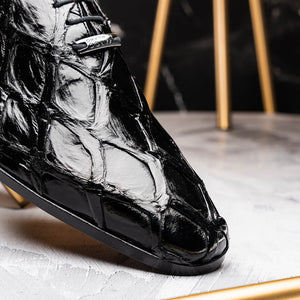 Marco Di Milano Olivieri Black Pirarucu Oxford Dress Shoes - Dudes Boutique