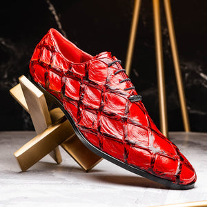 Marco Di Milano Olivieri Red Pirarucu Oxford Dress Shoes - Dudes Boutique