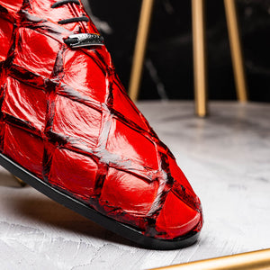 Marco Di Milano Olivieri Red Pirarucu Oxford Dress Shoes - Dudes Boutique