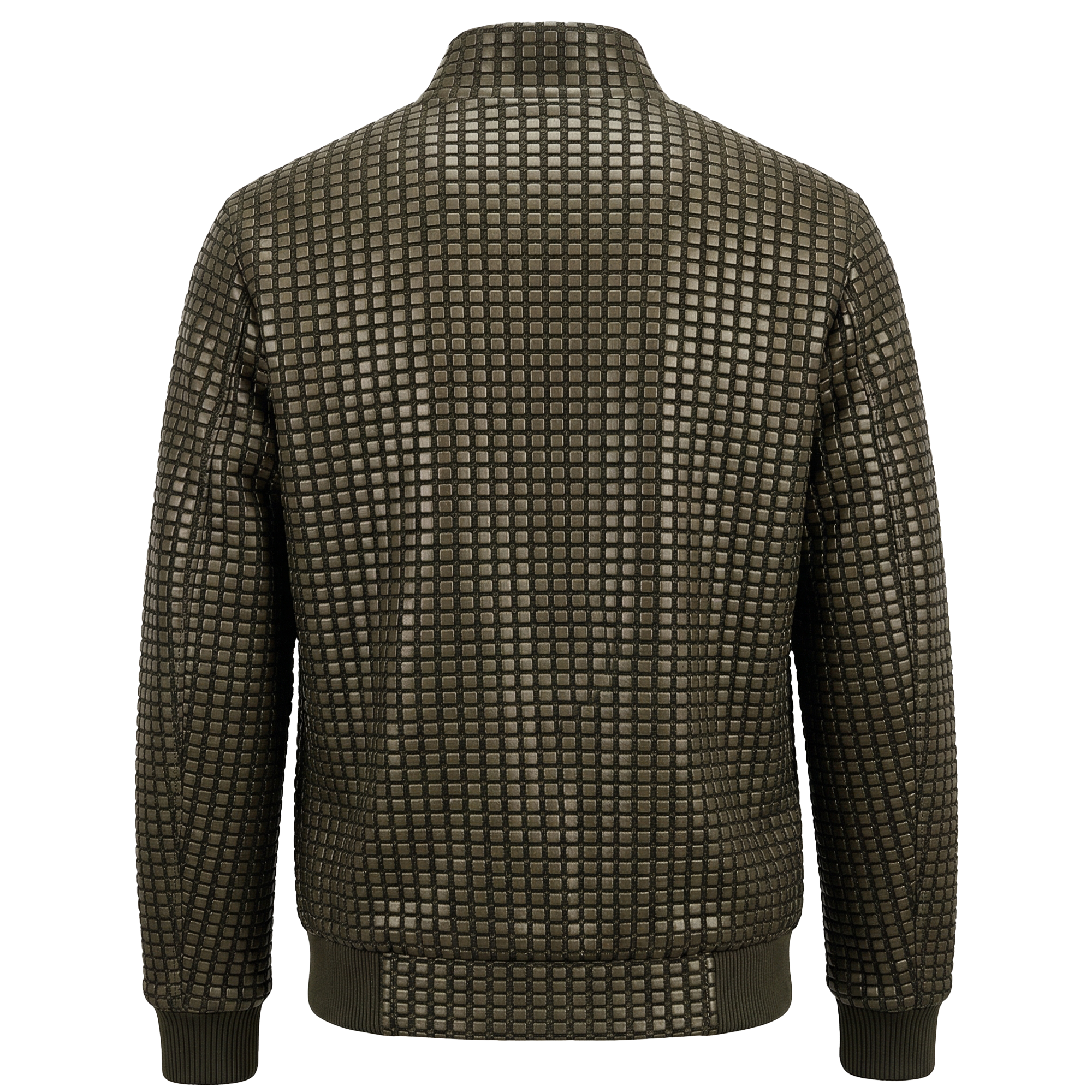 Kashani Olive Handwoven Leather Jacket