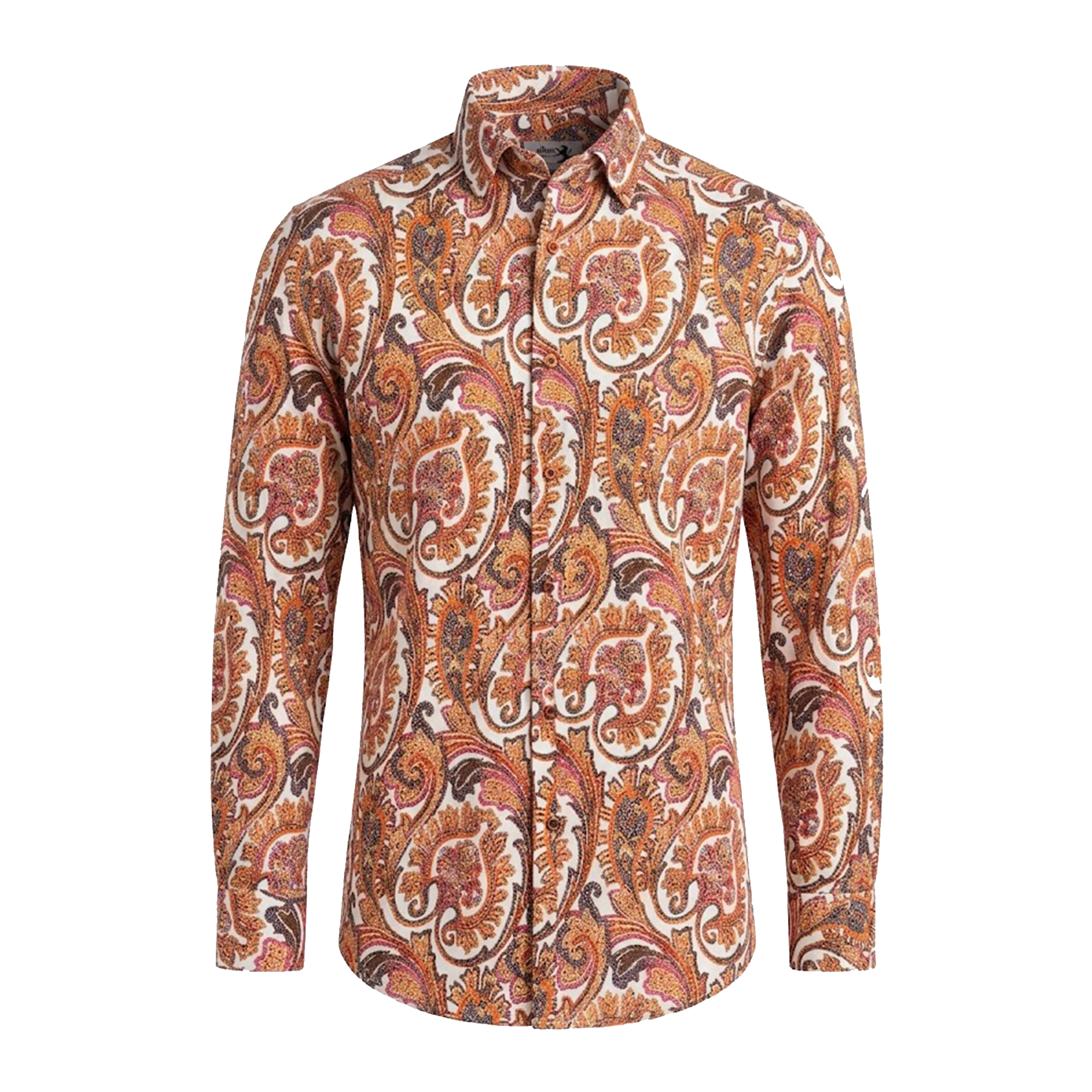 Leoni P615-2 Orange Paisley Button Up Shirt – Dudes Boutique