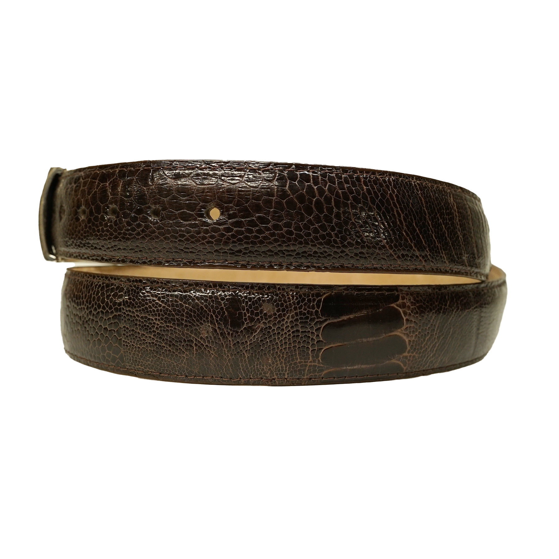 Los Altos Brown Ostrich Leg Belt