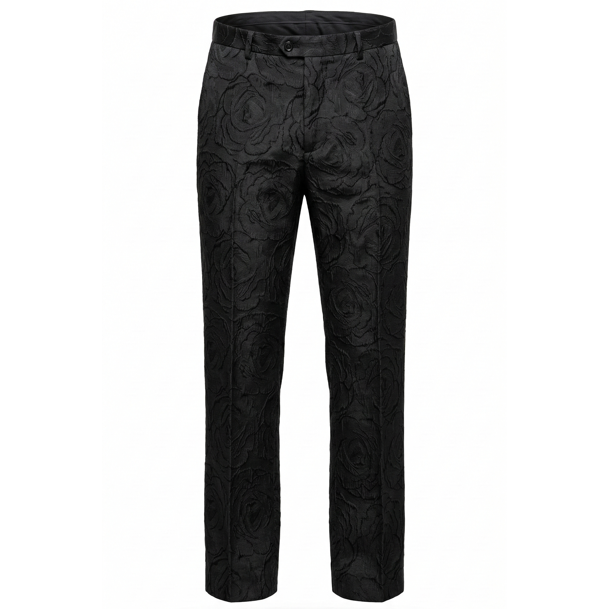 Angelino Black Garden Jacquard Dress Pants