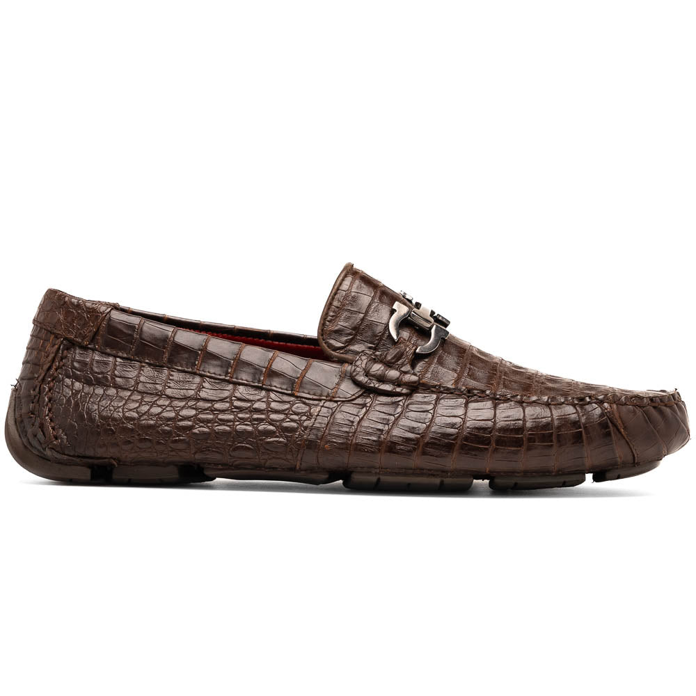 Marco Di Milano Parma Brown Crocodile Loafers - Dudes Boutique