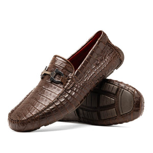 Marco Di Milano Parma Brown Crocodile Loafers - Dudes Boutique