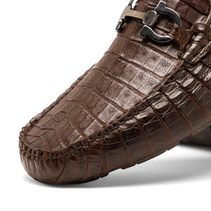 Marco Di Milano Parma Brown Crocodile Loafers - Dudes Boutique