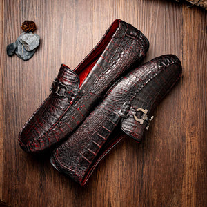 Marco Di Milano Parma Black Cherry Crocodile Loafers - Dudes Boutique