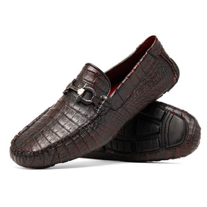 Marco Di Milano Parma Black Cherry Crocodile Loafers - Dudes Boutique