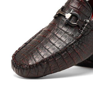 Marco Di Milano Parma Black Cherry Crocodile Loafers - Dudes Boutique