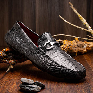 Marco Di Milano Parma Black Crocodile Loafers - Dudes Boutique