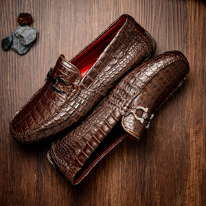 Marco Di Milano Parma Brown Crocodile Loafers - Dudes Boutique