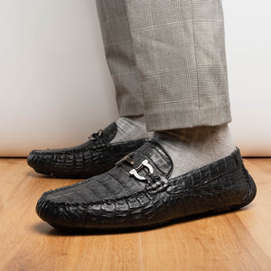 Marco Di Milano Parma Black Crocodile Loafers - Dudes Boutique