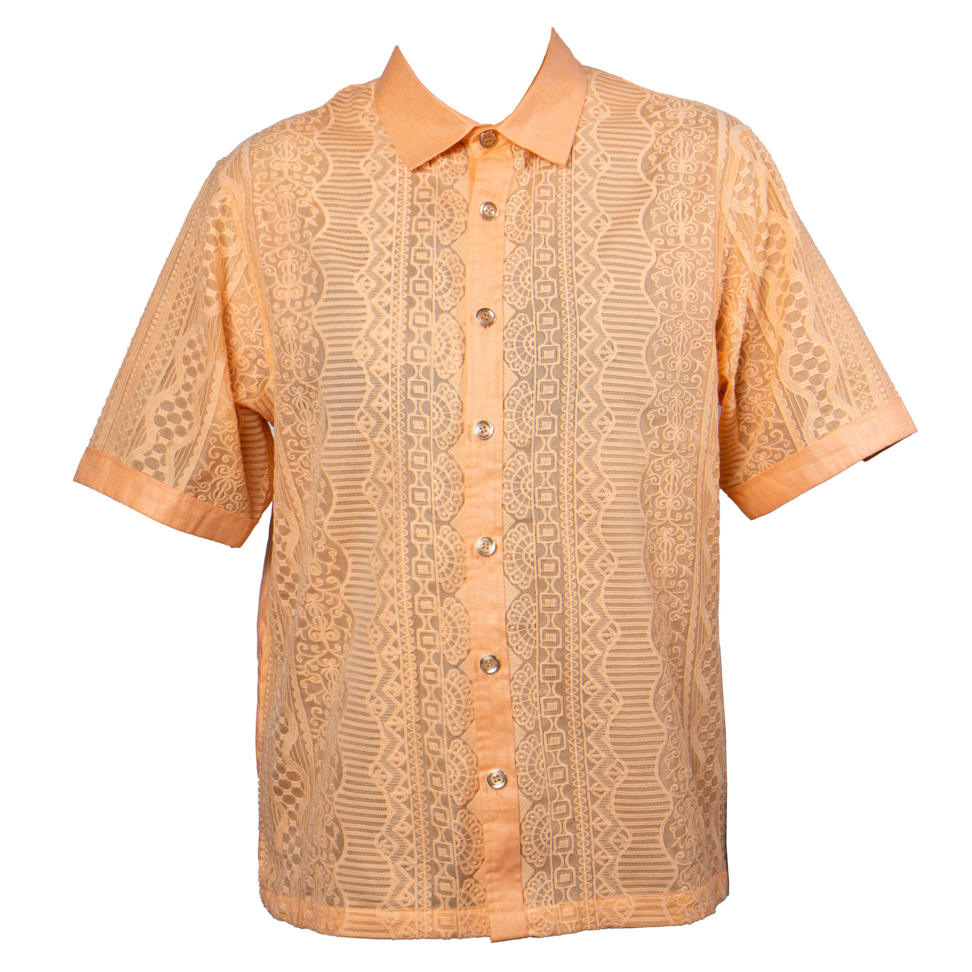 Prestige LUX-515 Peach Linen Lace Shirt