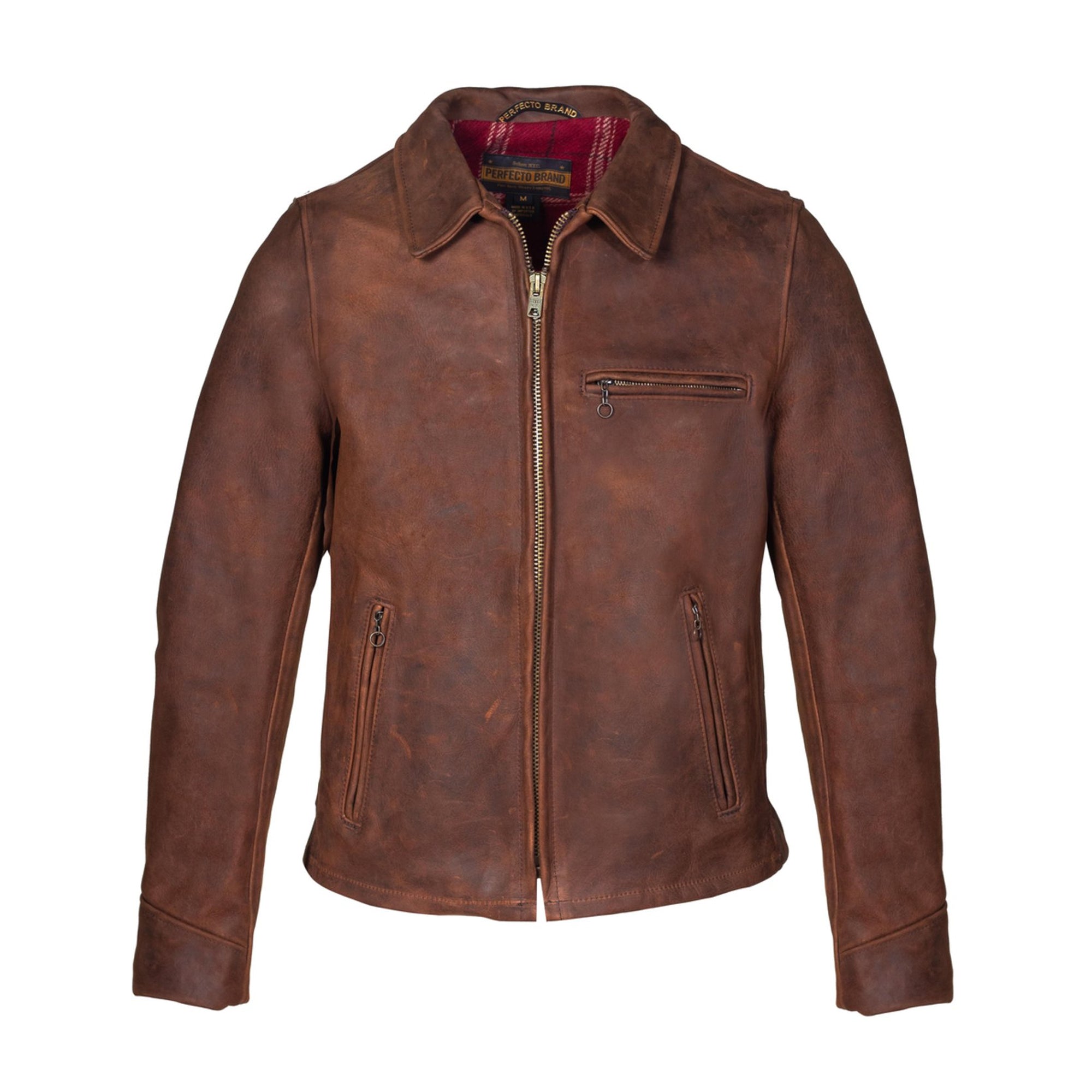 Schott NYC P673 Tobacco 'Perfecto' Strong Cowhide Jacket - Dudes Boutique