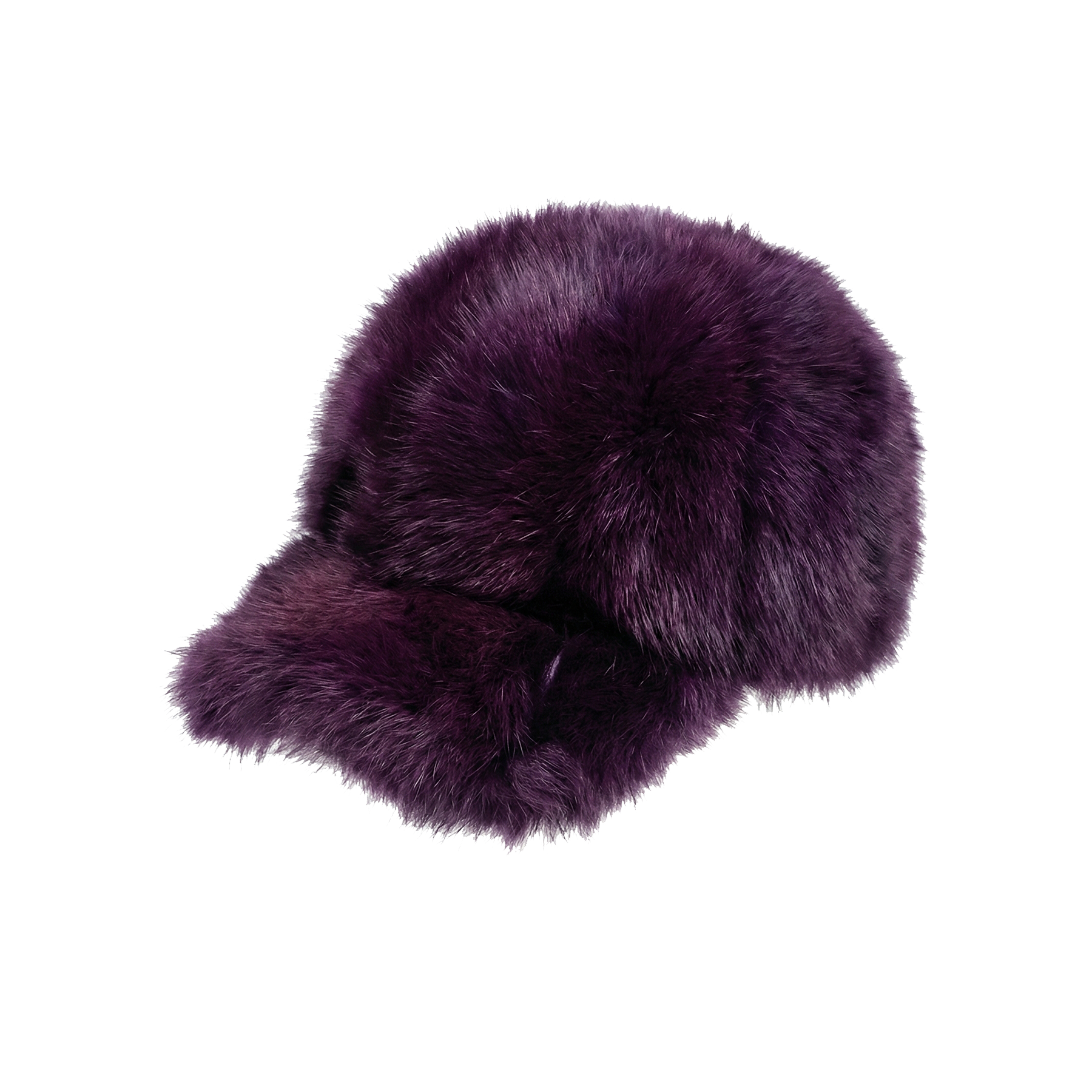 Kashani Purple Fox Fur Baseball Hat
