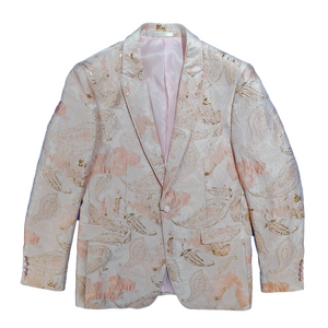 Cielo Blush Pink & Gold Embroidered Blazer - Dudes Boutique