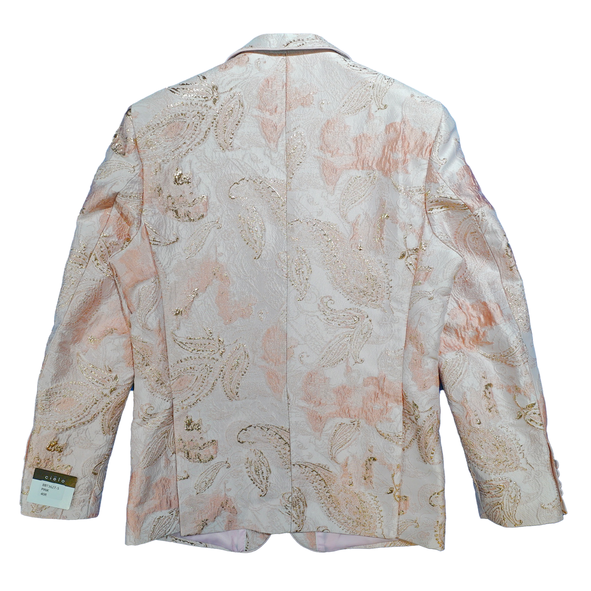 Cielo Blush Pink & Gold Embroidered Blazer - Dudes Boutique