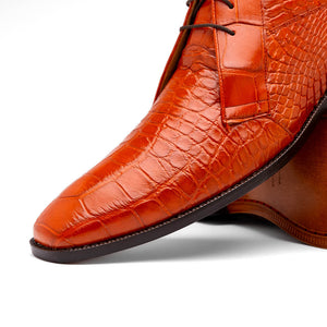 Marco Di Milano Pietro Honey Alligator Derby Boots - Dudes Boutique