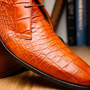 Marco Di Milano Pietro Honey Alligator Derby Boots - Dudes Boutique