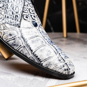 Marco Di Milano Pietro Newspaper Alligator Derby Boots - Dudes Boutique