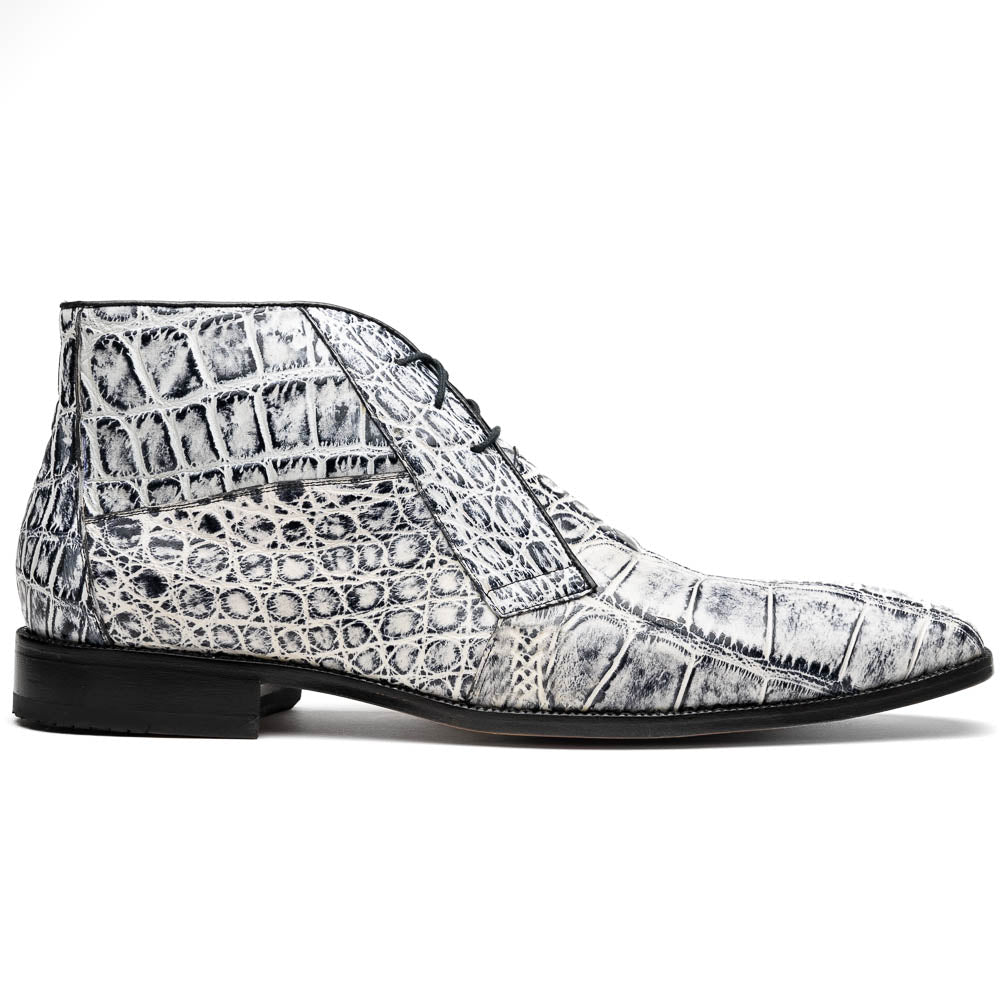 Marco Di Milano Pietro Newspaper Alligator Derby Boots - Dudes Boutique