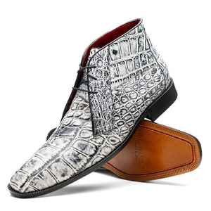 Marco Di Milano Pietro Newspaper Alligator Derby Boots - Dudes Boutique