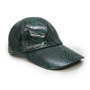 Kashani Green Python Leather Hat - Dudes Boutique