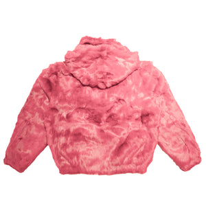 Kashani Men's Pink Rabbit Fur Hooded Bomber Jacket - Dudes Boutique