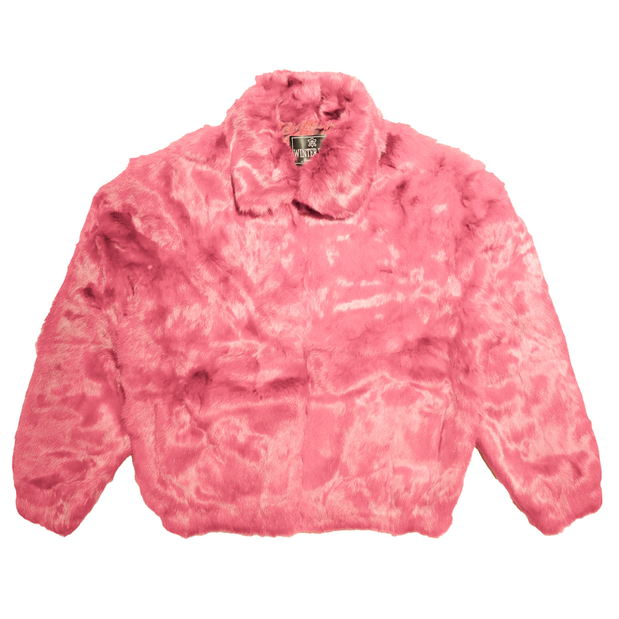Kashani Men's Pink Rabbit Fur Hooded Bomber Jacket - Dudes Boutique