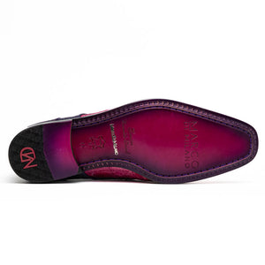 Marco Di Milano Pissa Pink/Purple Patchwork Lizard Caiman Crocodile Derby Dress Shoes - Dudes Boutique