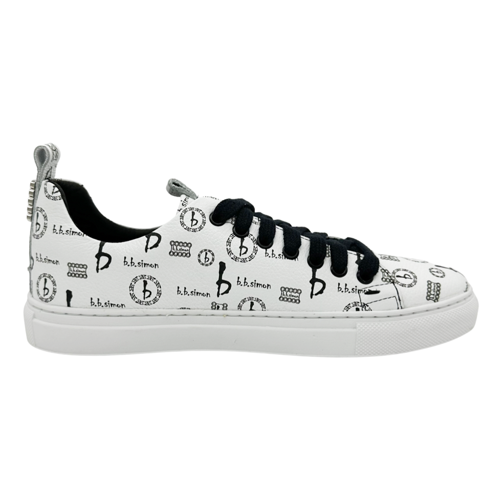 b.b. Simon BB Pattern Shoes - White - Dudes Boutique