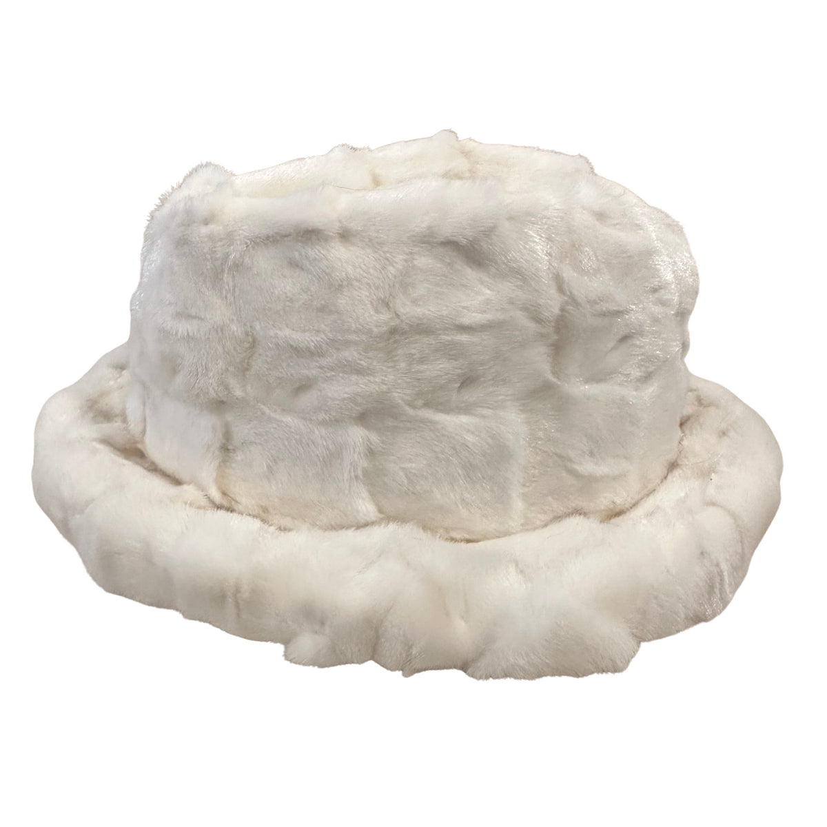 Kashani Men's White Diamond Cut Full Mink Fur Top Hat - Dudes Boutique