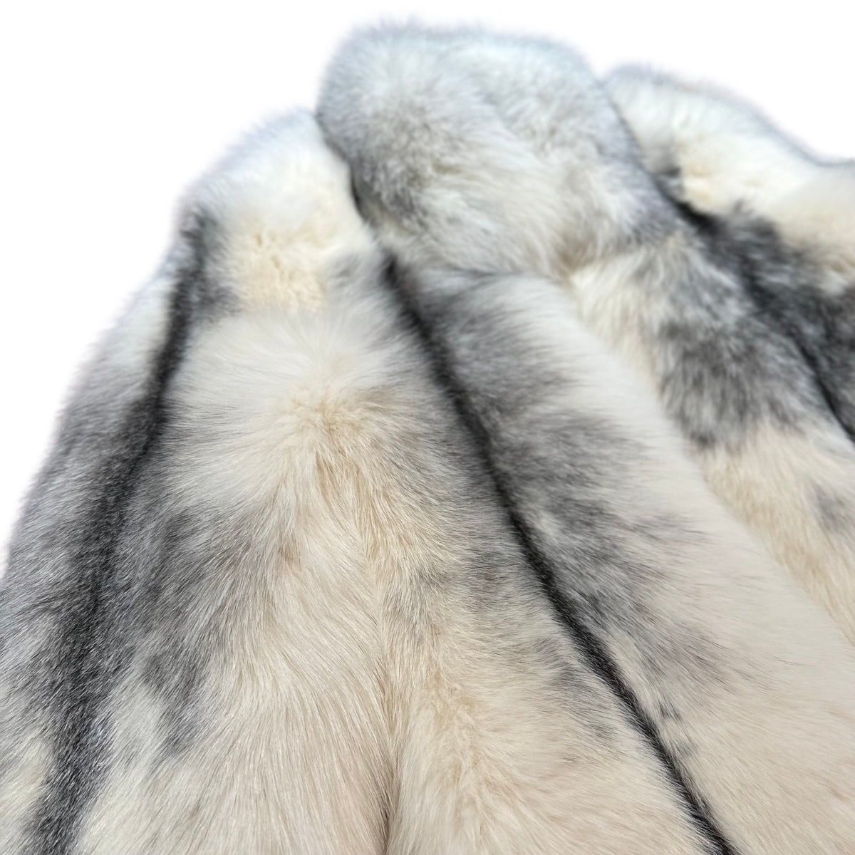 Kashani Men's Full Arctic Marble White Silver Natural Fox 3/4 Fur Coat - Dudes Boutique