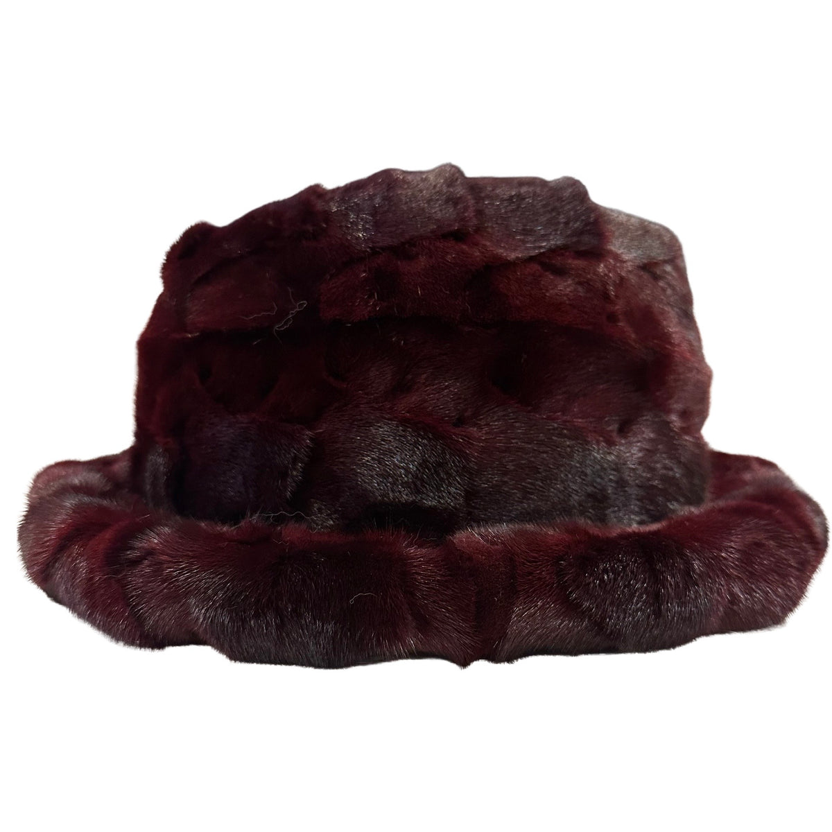 Kashani Men's Wine Red Full Mink Fur Top Hat - Dudes Boutique