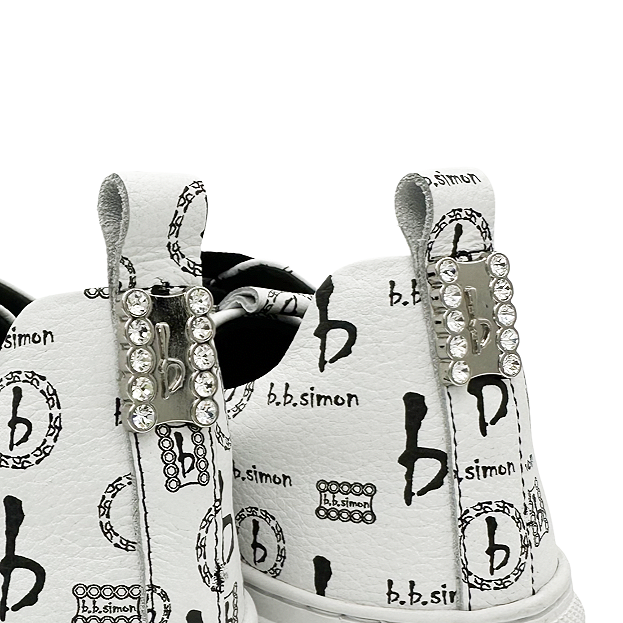 b.b. Simon BB Pattern Women's Shoes - White - Dudes Boutique