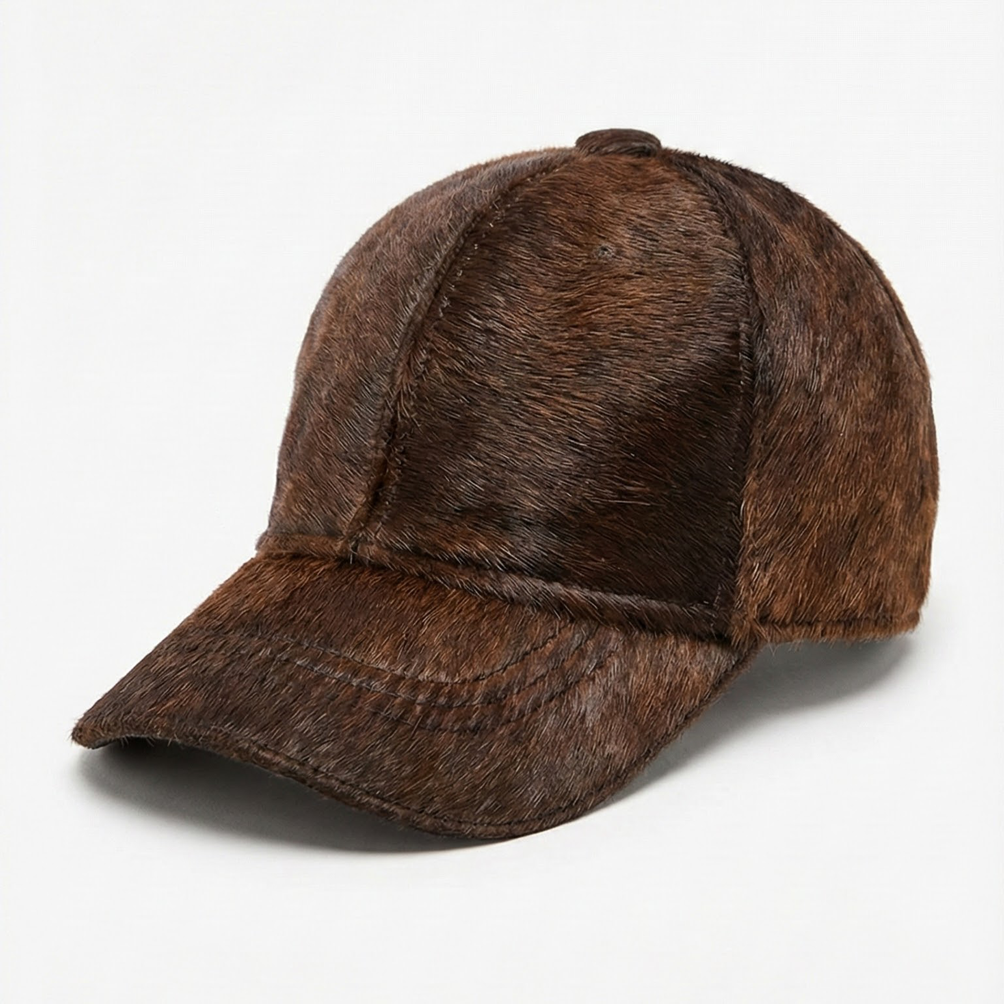 Kashani Brown Pony Hair Base Ball Hat