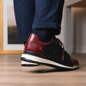 Marco Di Milano Portici Wine Caiman Crocodile & Lizard Sneakers - Dudes Boutique