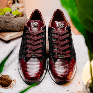 Marco Di Milano Portici Wine Caiman Crocodile & Lizard Sneakers - Dudes Boutique