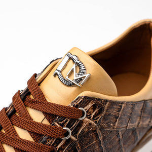Marco Di Milano Portici Orix Brown Caiman Crocodile & Lizard Sneakers - Dudes Boutique